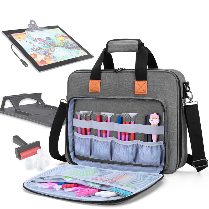 LUXJA Carrying Bag for A4 Light Pad and Diamond Painting Tools, Protective Case for Diamond Painting Light Box and Accessories (Fits for A4 Light Pad), Gray (Bag Only) - Image 1